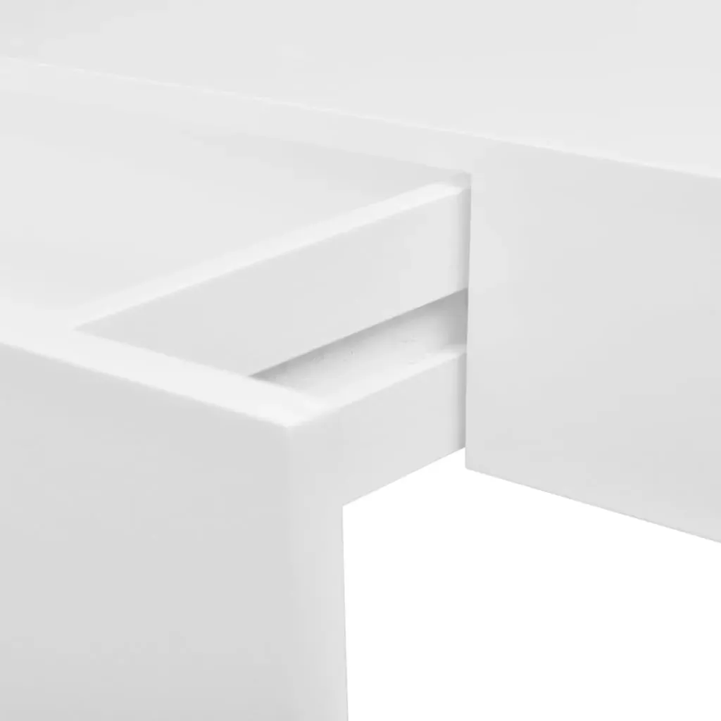 White MDF Floating Wall Display Shelf Drawer Book/DVD Storage Price