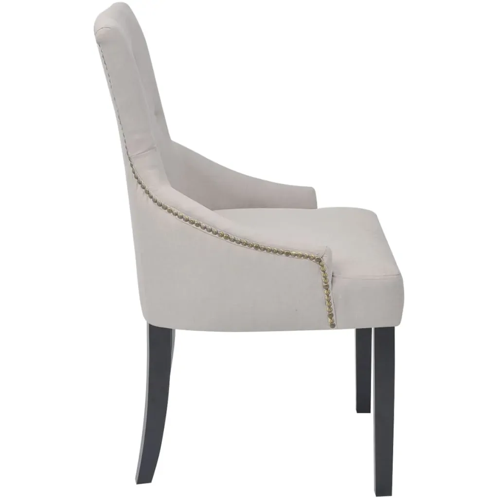 Dining Chairs Cream Grey Fabric Price