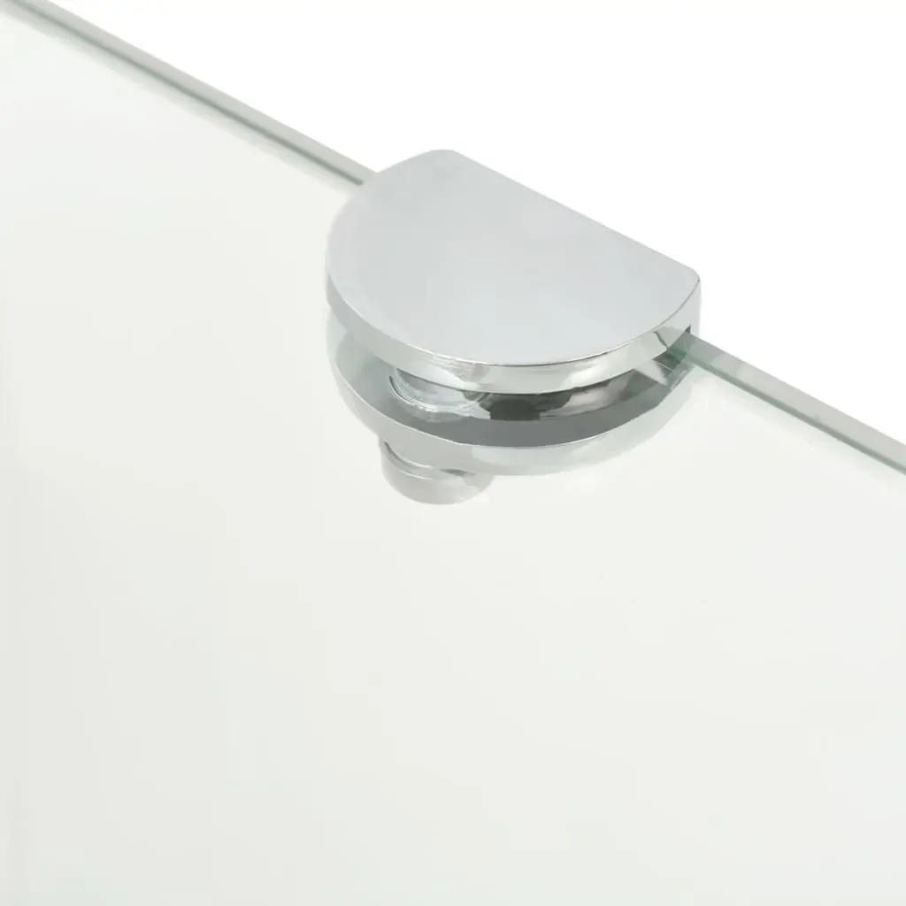 Corner Shelf with Chrome Supports Glass Clear Price