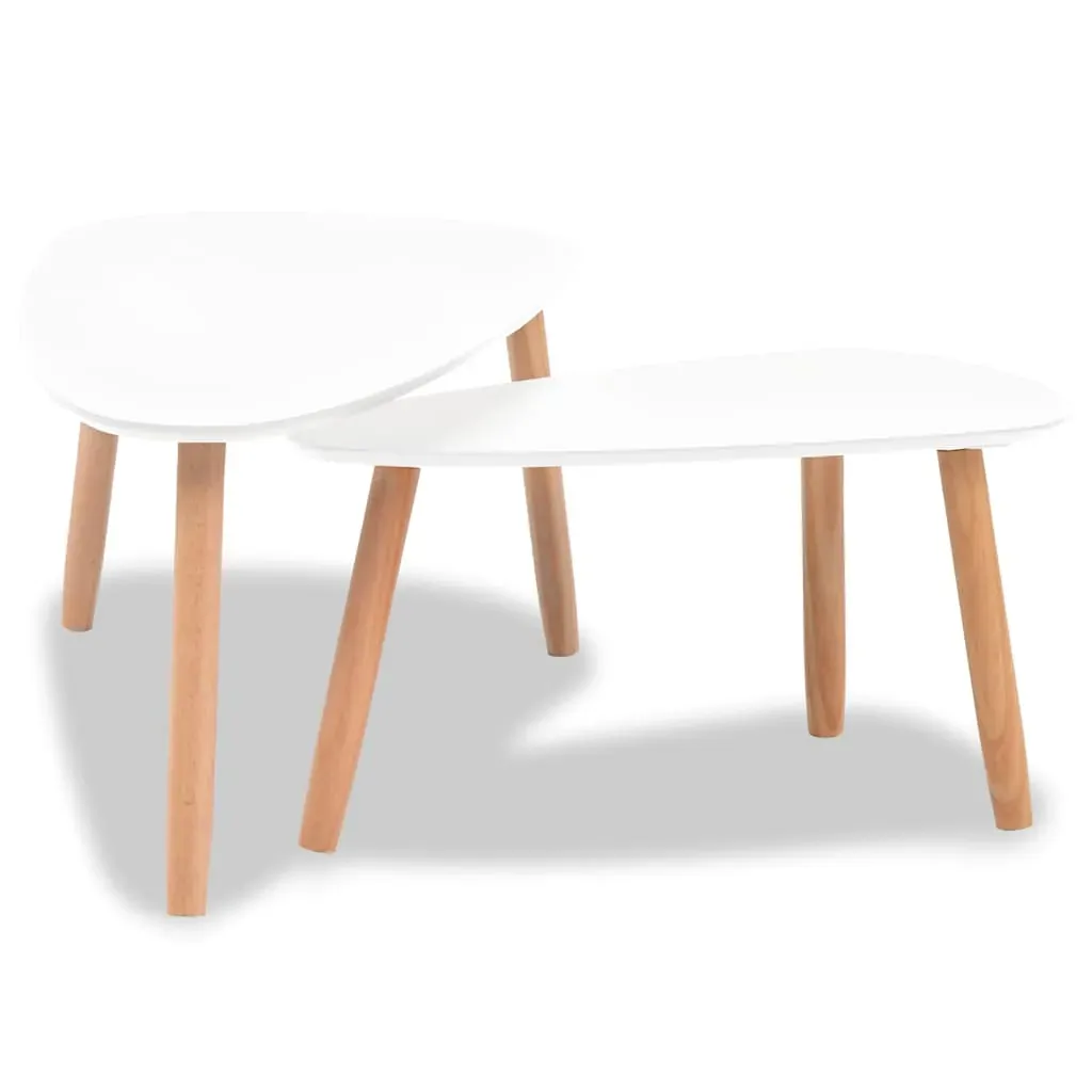 Coffee Table Set 2 Pieces Solid Pinewood Price