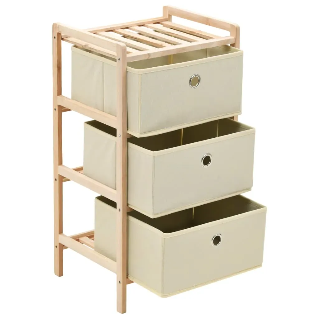 Storage Rack with Fabric Baskets Cedar Wood Beige Price