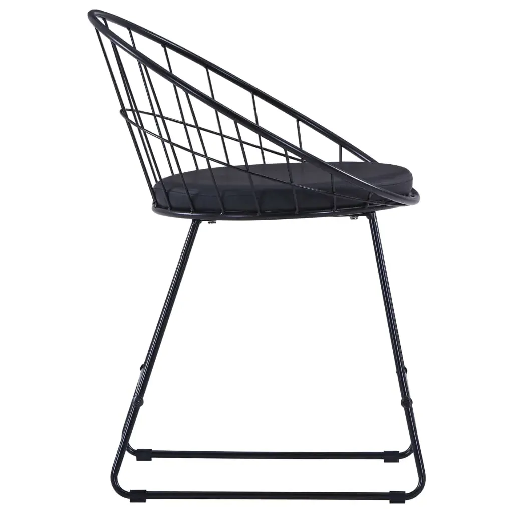 Dining Chairs with Faux Leather Seats Black Steel Price