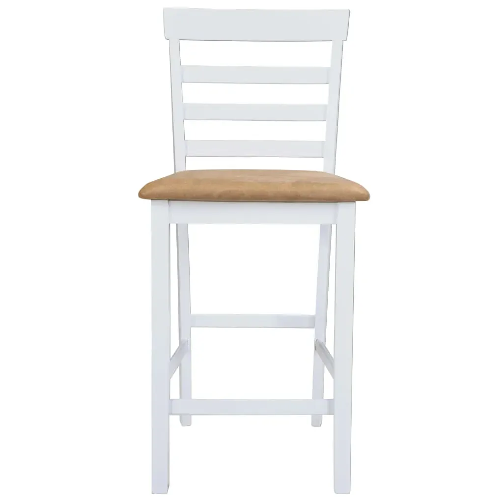 White Wooden Bar Table and 4 Bar Chairs Set Price