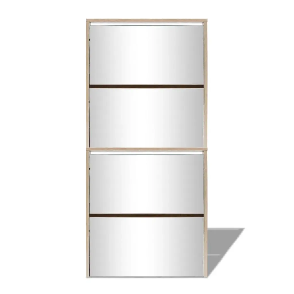 Shoe Cabinet 4-Layer Mirror 63x17x134 cm Price