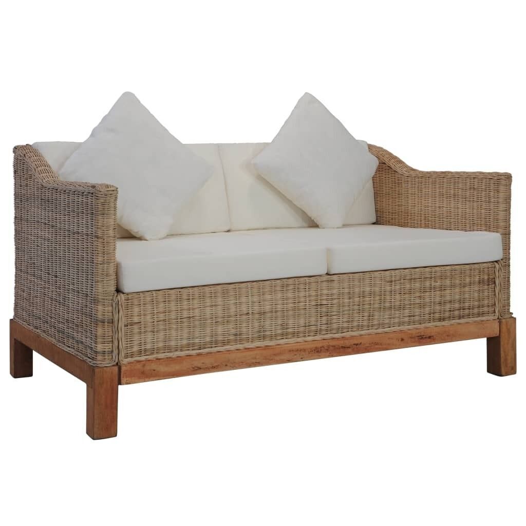 Sofa Set with Cushions Natural Rattan Price