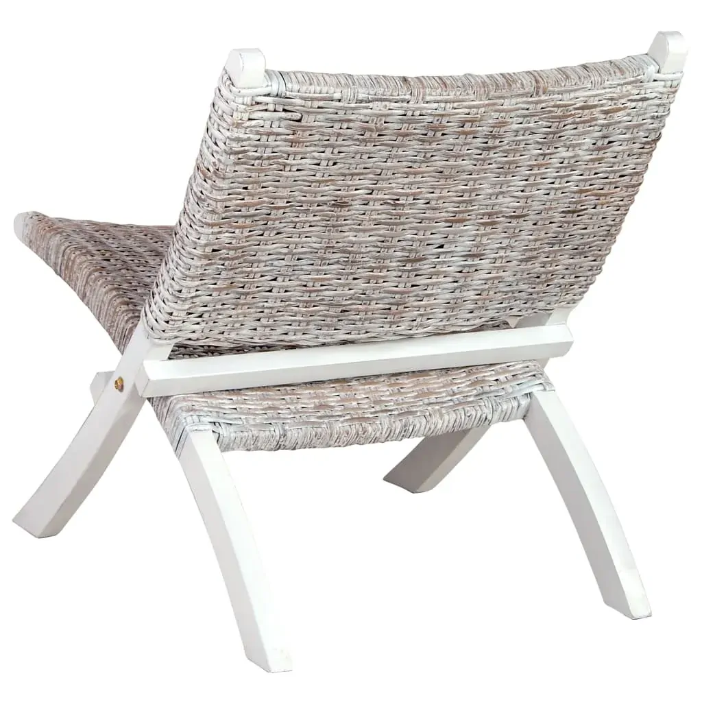 Relaxing Chair Natural Kubu Rattan and Solid Mahogany Wood Price