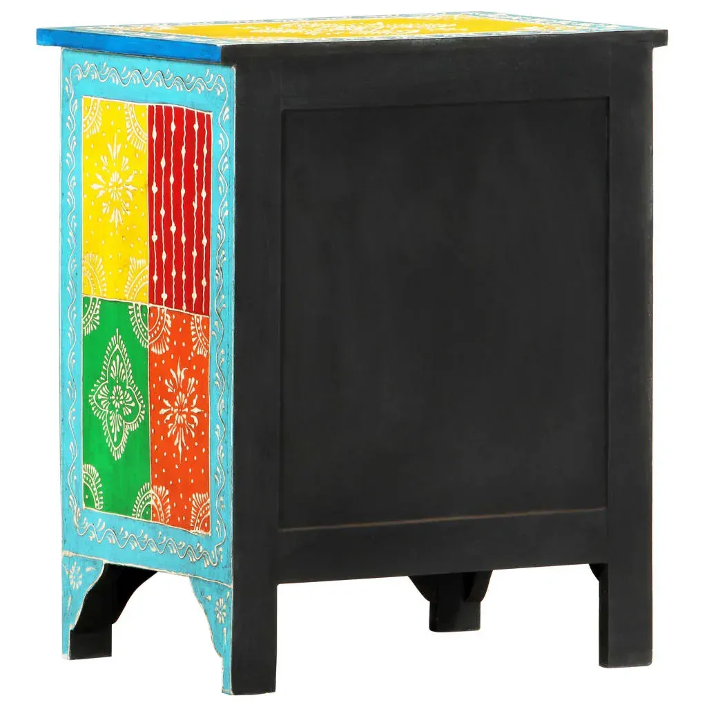 Stewart Hand Painted Bedside Cabinet 40x30x50 cm Solid Mango Wood Price