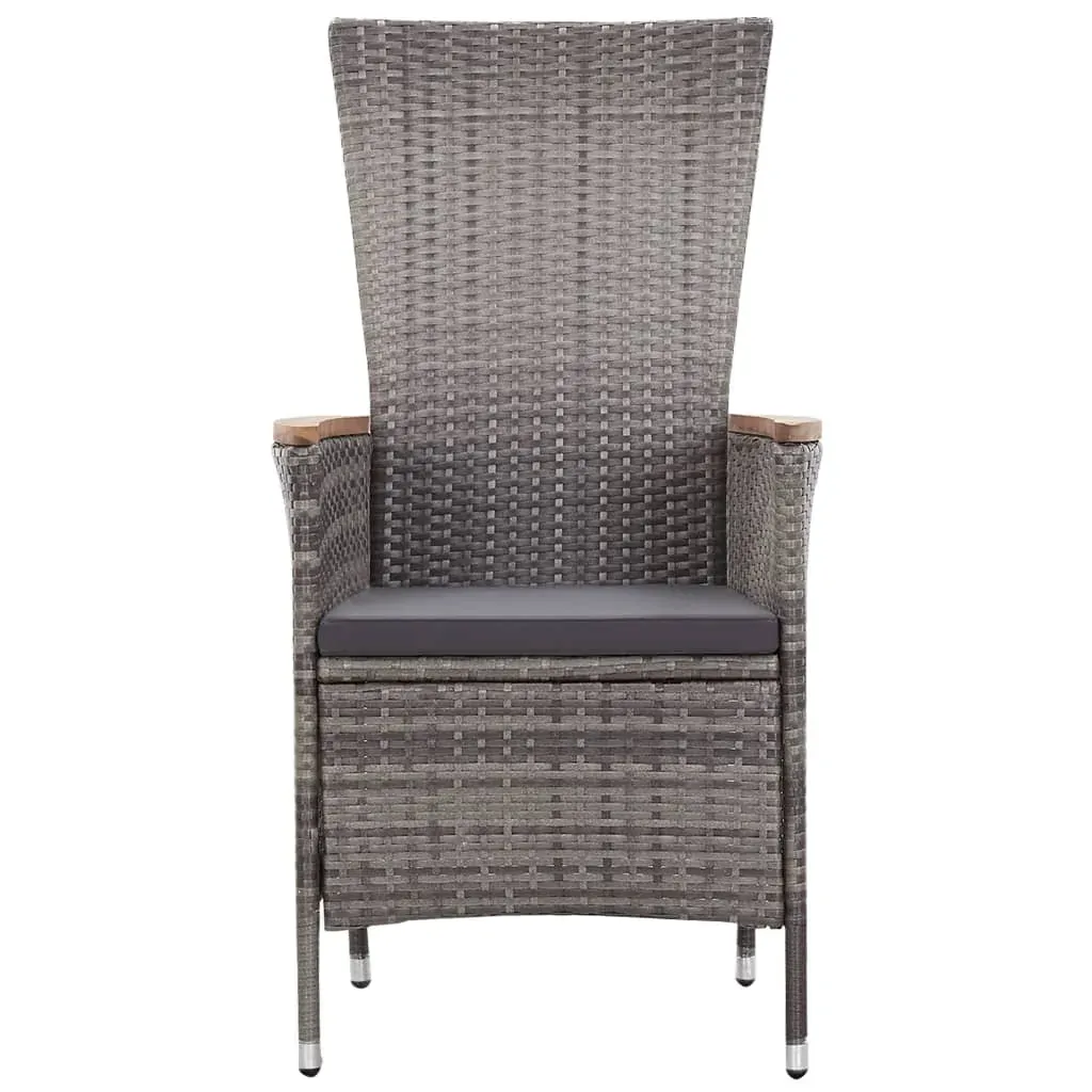 3 Piece Garden Lounge Set with Cushions Poly Rattan Grey Price