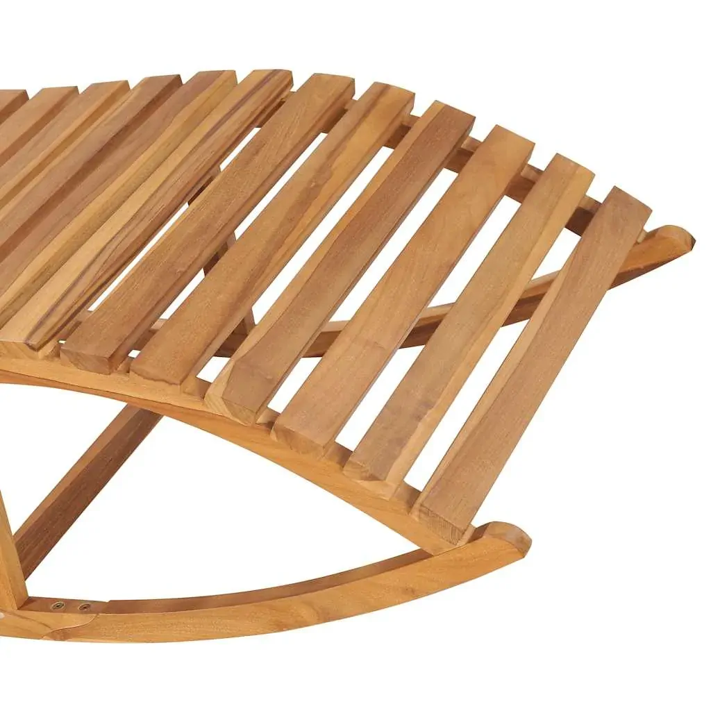 Rocking Sun Lounger with Cushion Solid Teak Wood Price