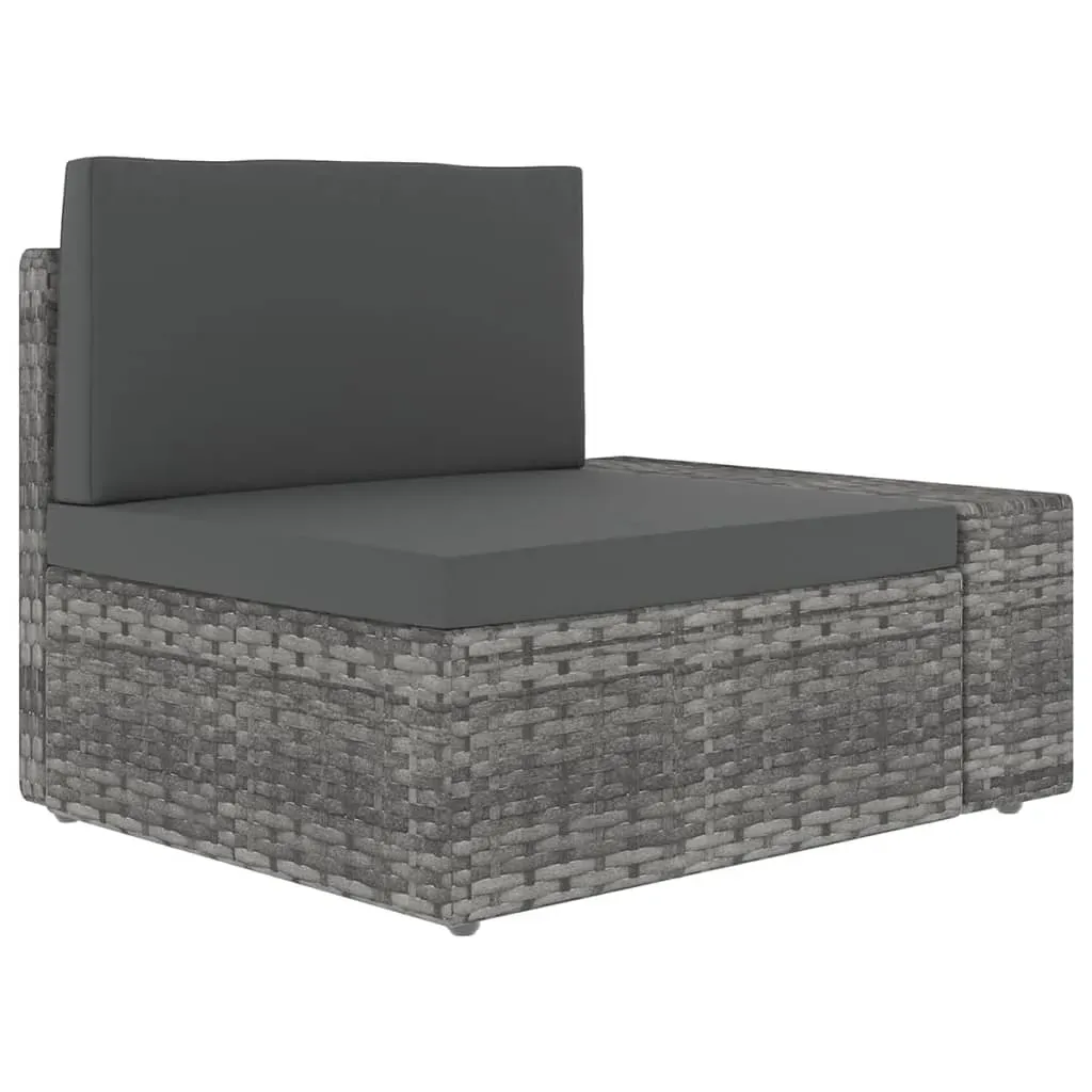 Garden Lounge Set with Cushions Grey Poly Rattan Price