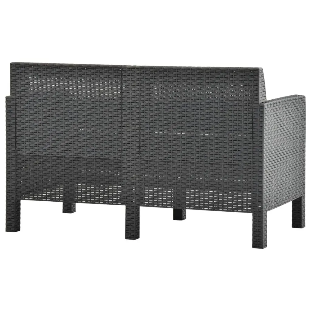 Garden Sofa with Cushions Anthracite PP Rattan Price