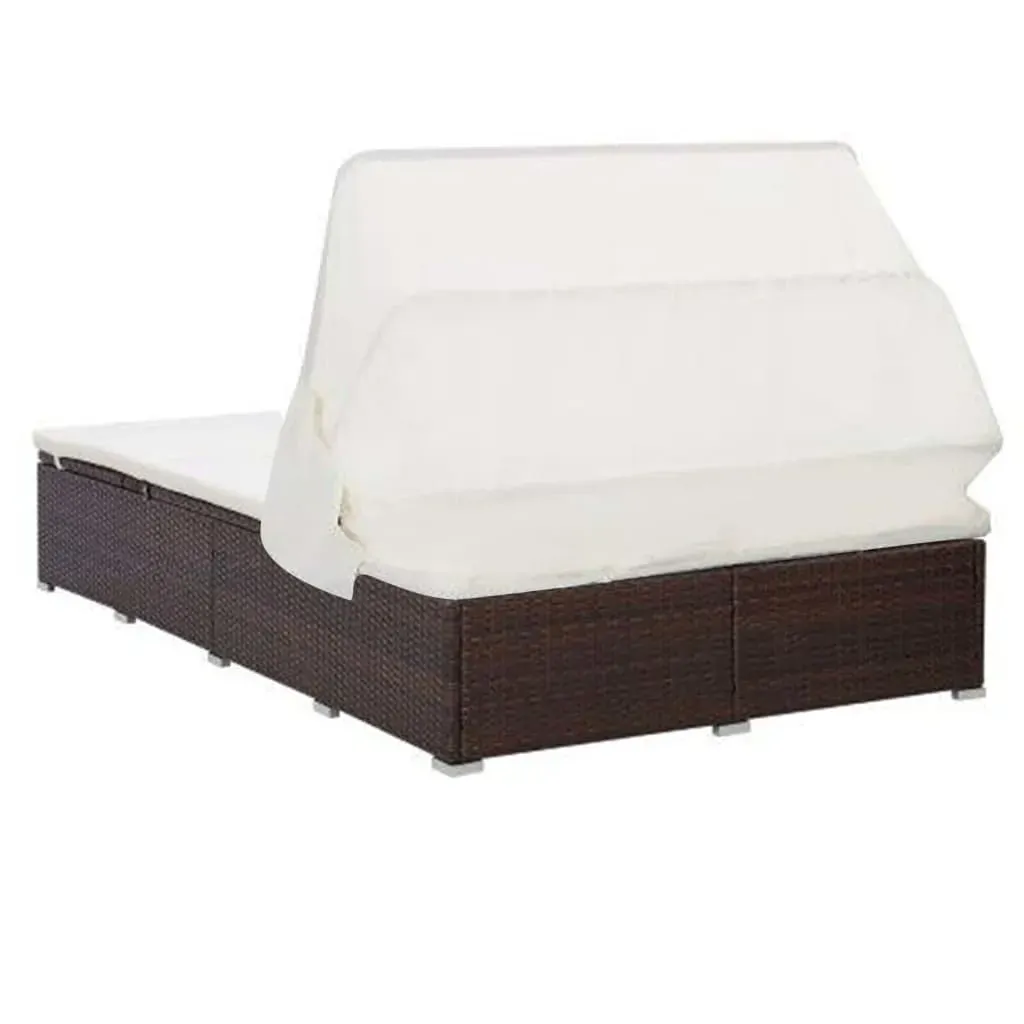 2-Person Sunbed with Cushion Poly Rattan Price