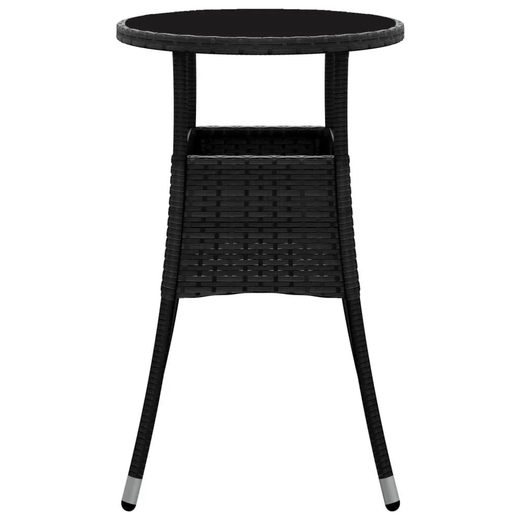 Garden Table 60x75 cm Tempered Glass and Poly Rattan Price