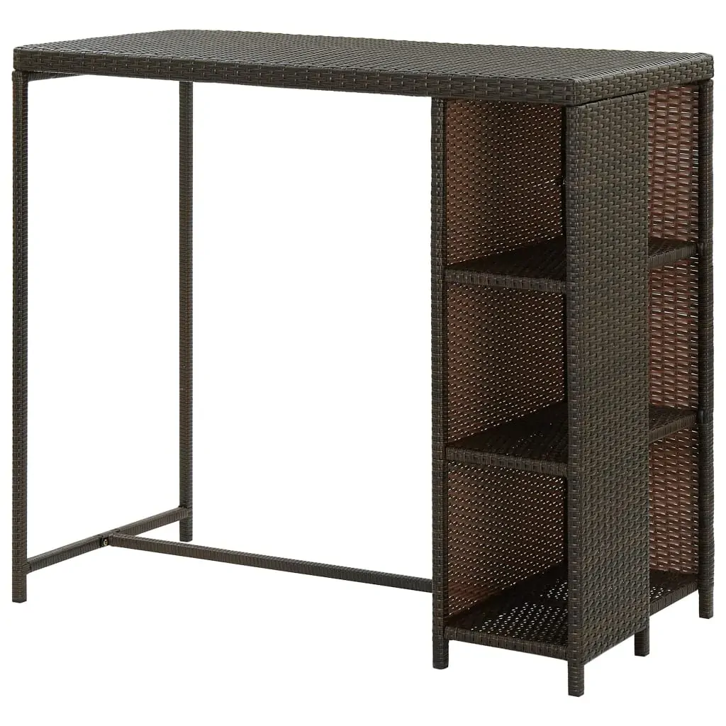 Bar Table with Storage Rack 120x60x110 cm Poly Rattan Price