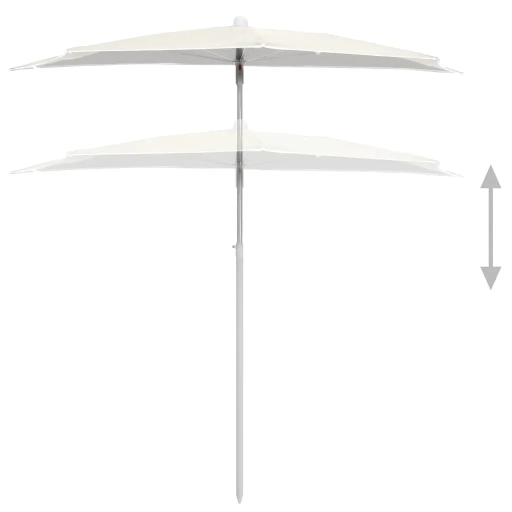 Garden Half Parasol with Pole 180x90 cm Price