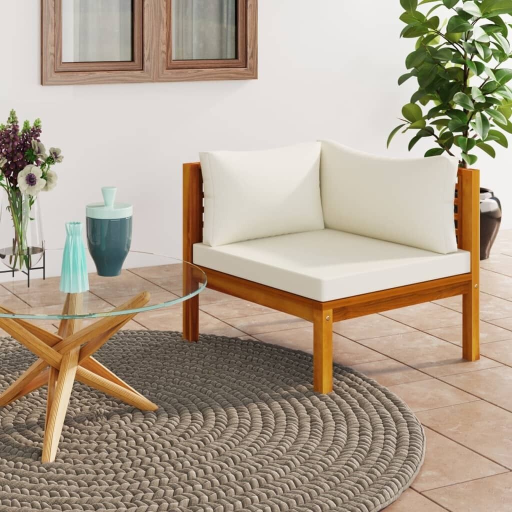 Corner Sofas with Cushions Solid Acacia Wood Price