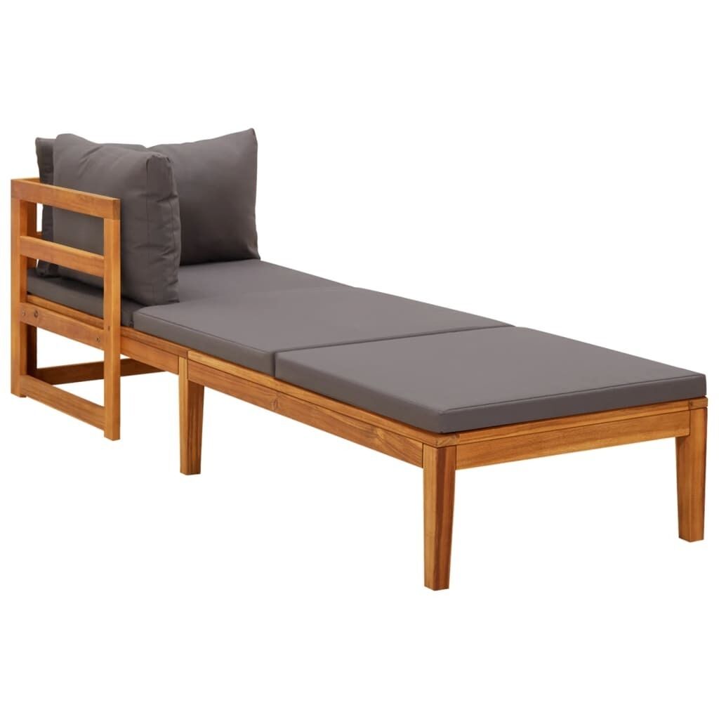 Sun Lounger with Cushions Solid Acacia Wood Price