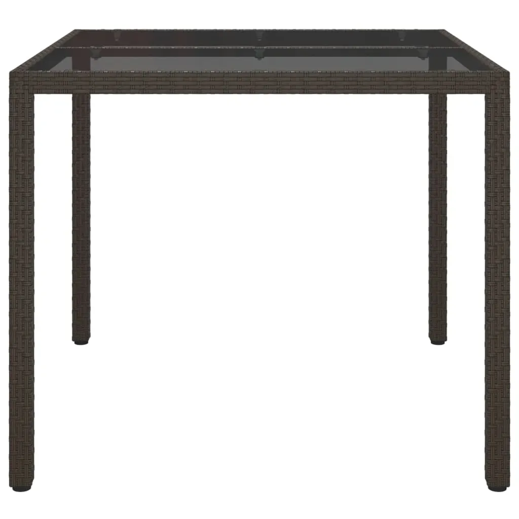 Garden Table Tempered Glass and Poly Rattan Price