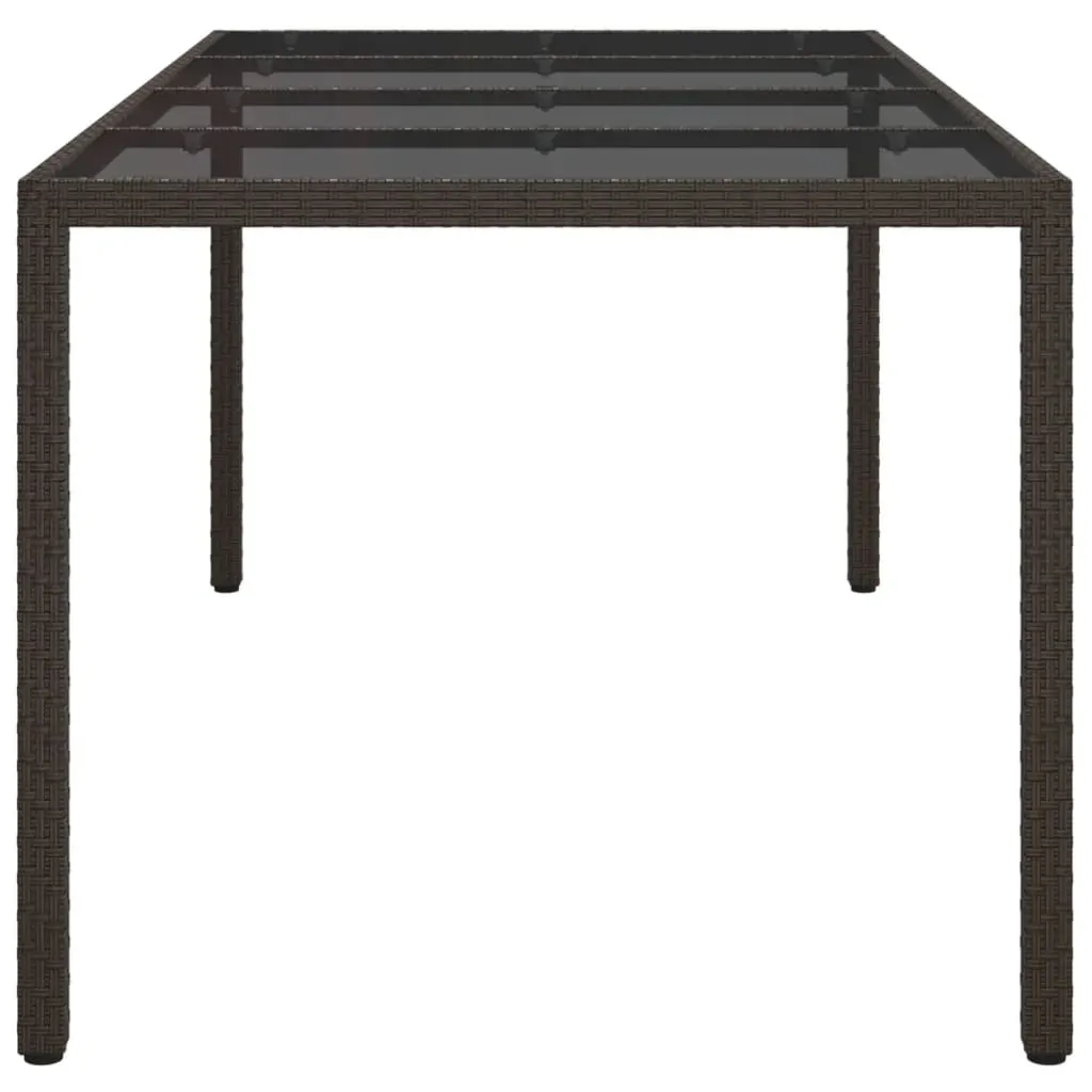 Garden Table 190x90x75 cm Tempered Glass and Poly Rattan Price