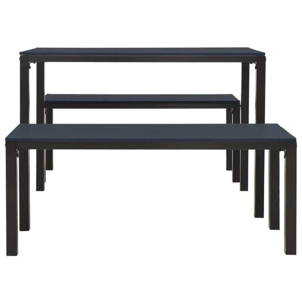 3 Piece Garden Dining Set Steel and WPC Price