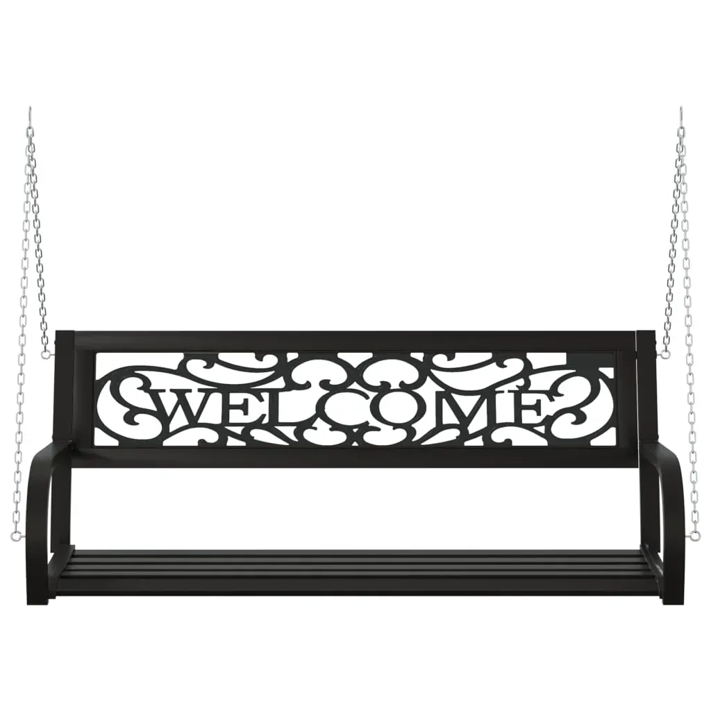 Garden Swing Bench 125 cm Steel and Plastic Black Price