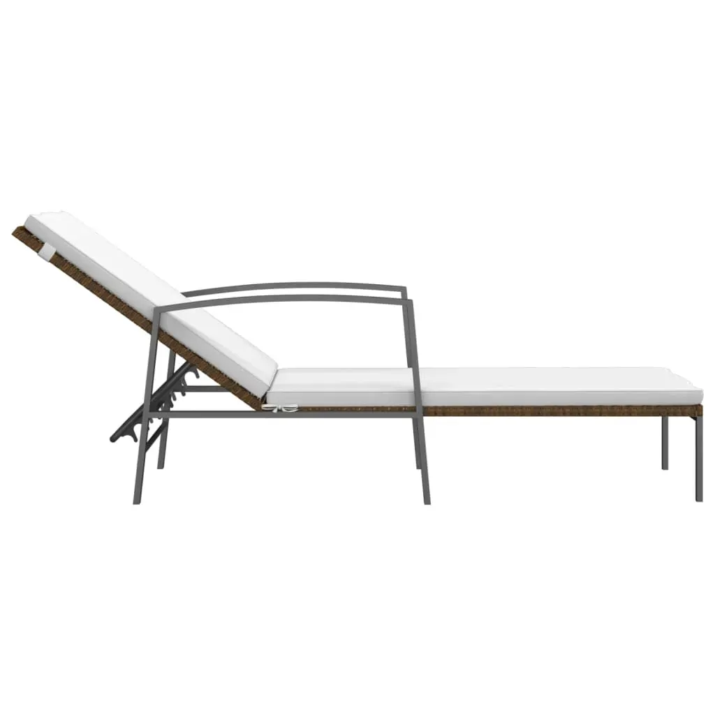 Garden Sun Lounger with Cushion Poly Rattan Price