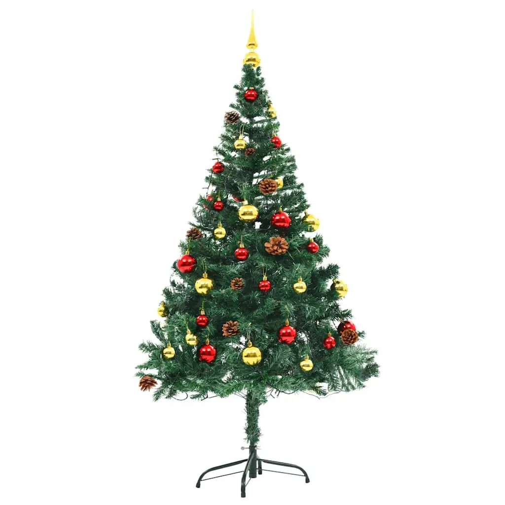Artificial Christmas Tree with Baubles and LEDs Green Price