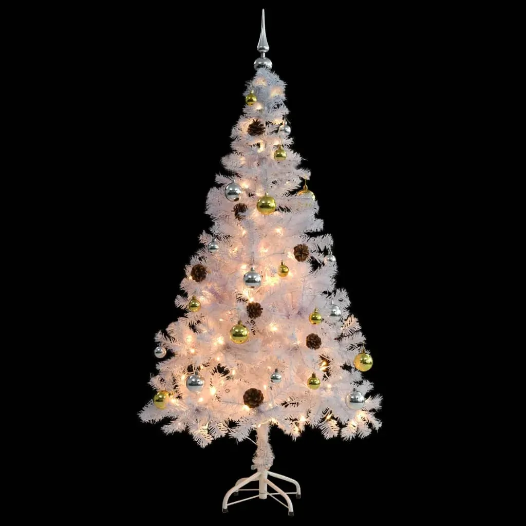 Artificial Christmas Tree with Baubles and LEDs White Price