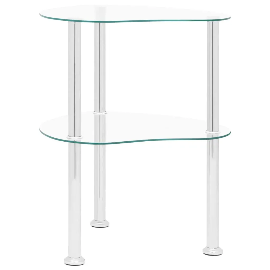 Tredegar 2-Tier Side Table Transparent 38x38x50 cm Tempered Glass Price
