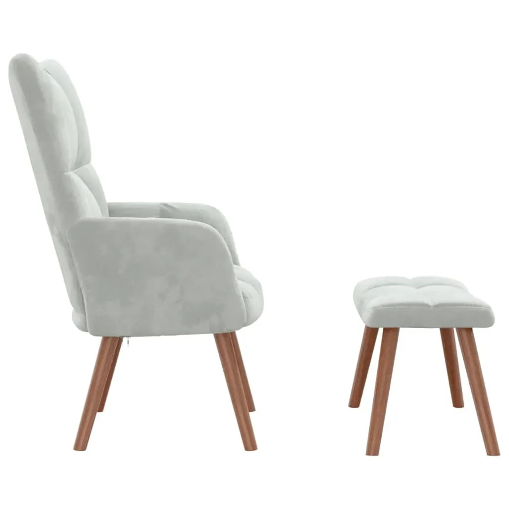 Relaxing Chair with a Stool Velvet Price