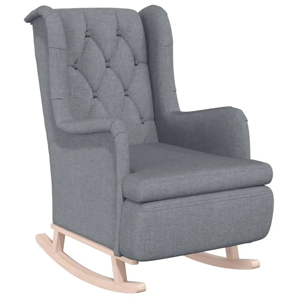 Armchair with Solid Rubber Wood Rocking Legs Fabric Price
