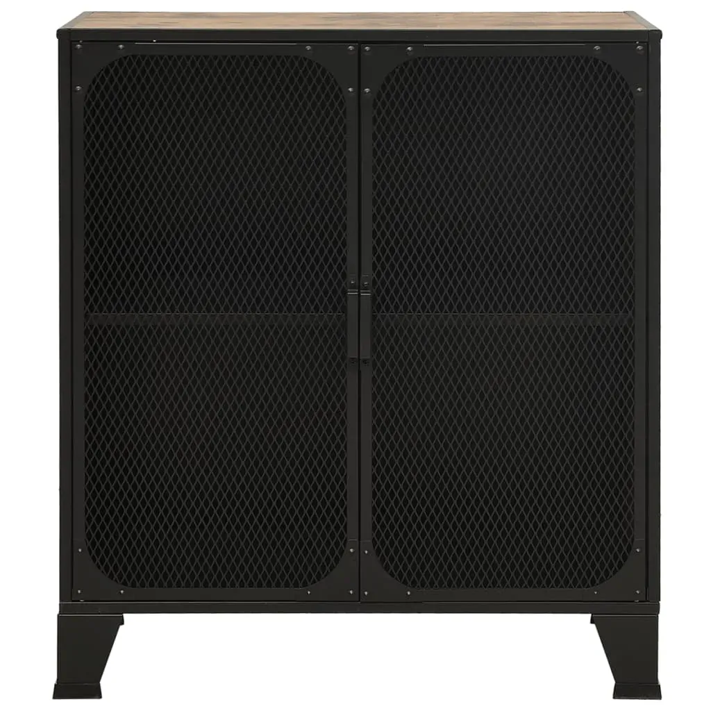 Storage Cabinet Rustic 72x36x82 cm Metal and MDF Price
