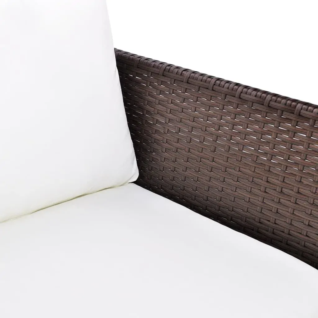 3 Piece Garden Lounge Set with Cushions Poly Rattan Price