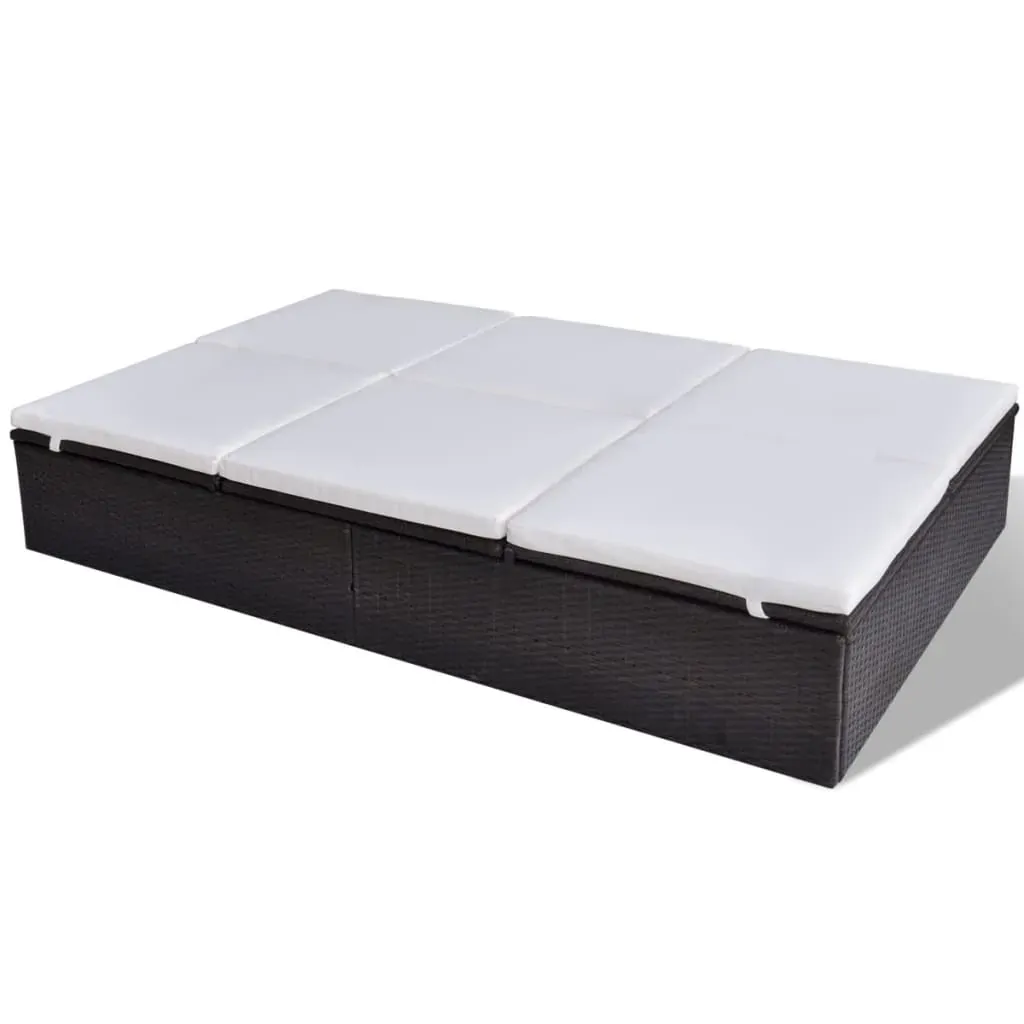 Double Sun Lounger with Cushion Poly Rattan Price