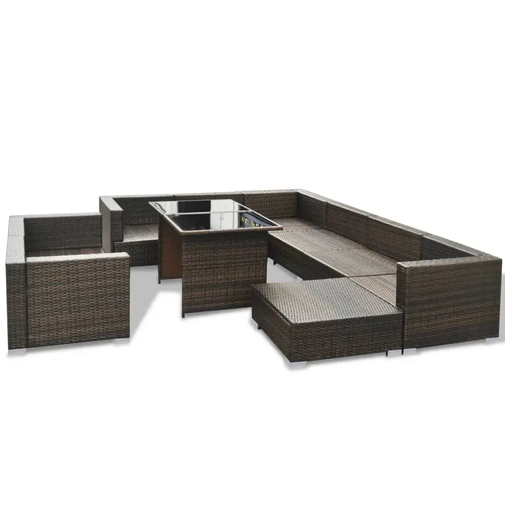 10 Piece Garden Lounge Set with Cushions Poly Rattan Price