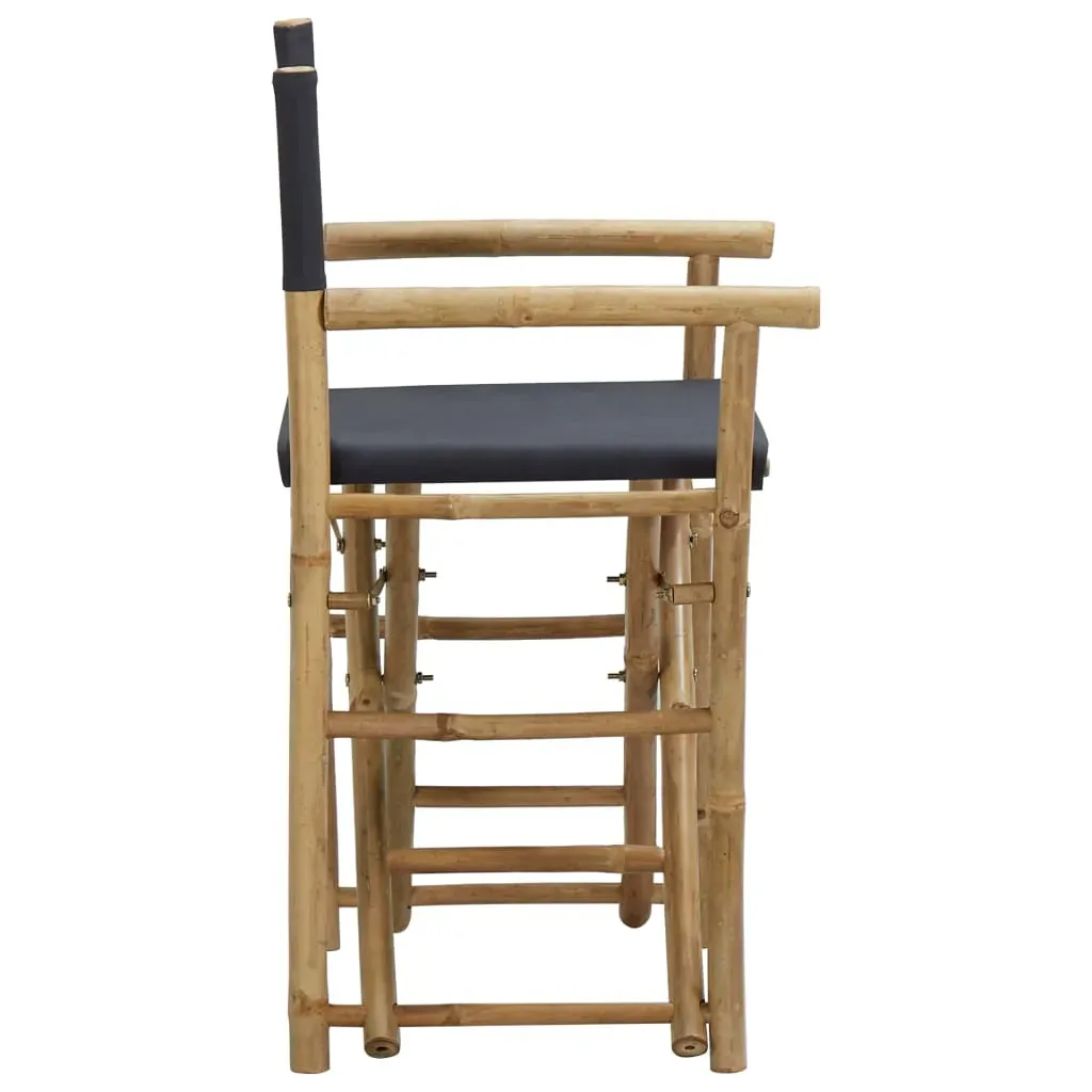 Folding Director's Chair 2 pcs Bamboo and Canvas Price