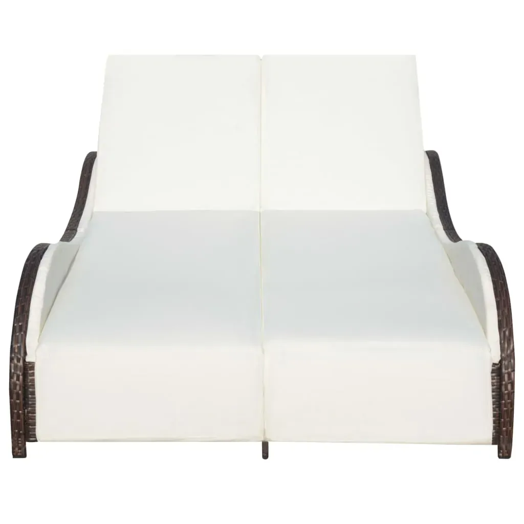 Double Sun Lounger with Cushion Poly Rattan Price