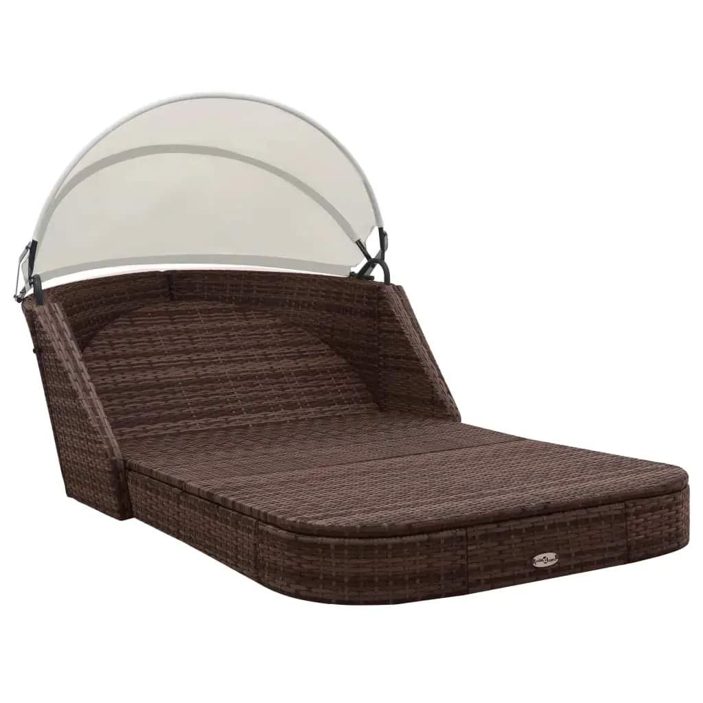 Sun Lounger with Canopy Poly Rattan Price