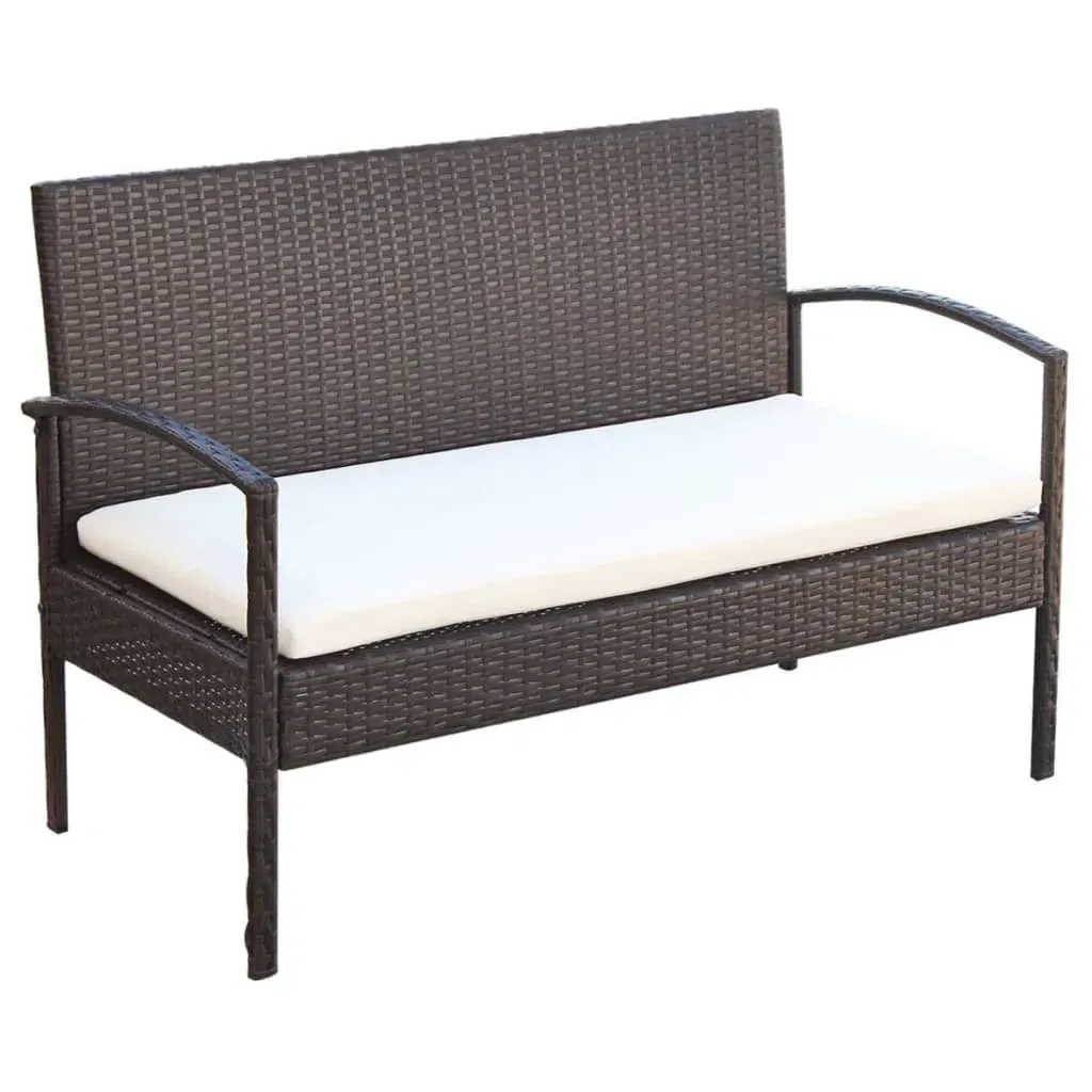 4 Piece Garden Lounge Set with Cushions Poly Rattan Price