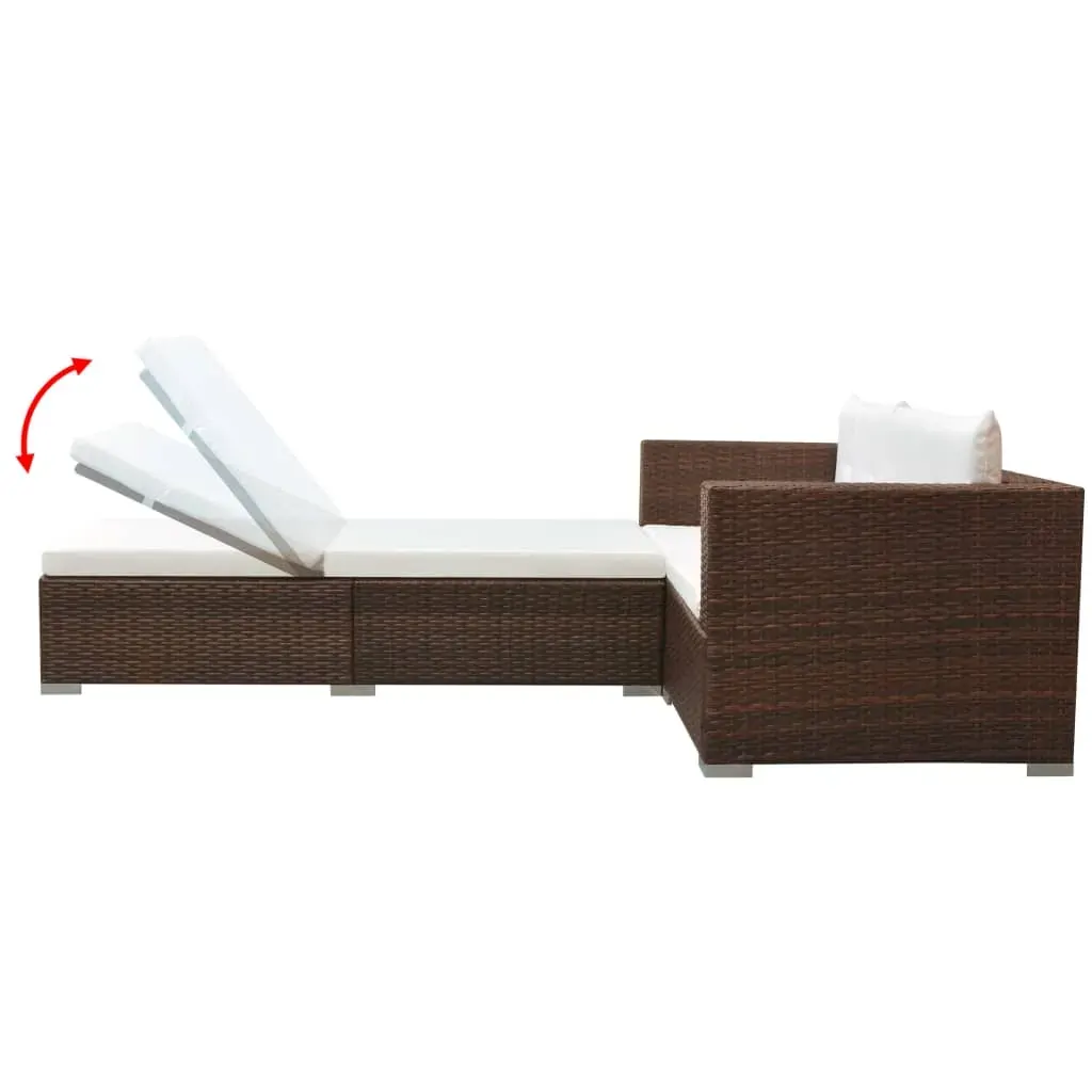 3 Piece Garden Lounge Set with Cushions Poly Rattan Price