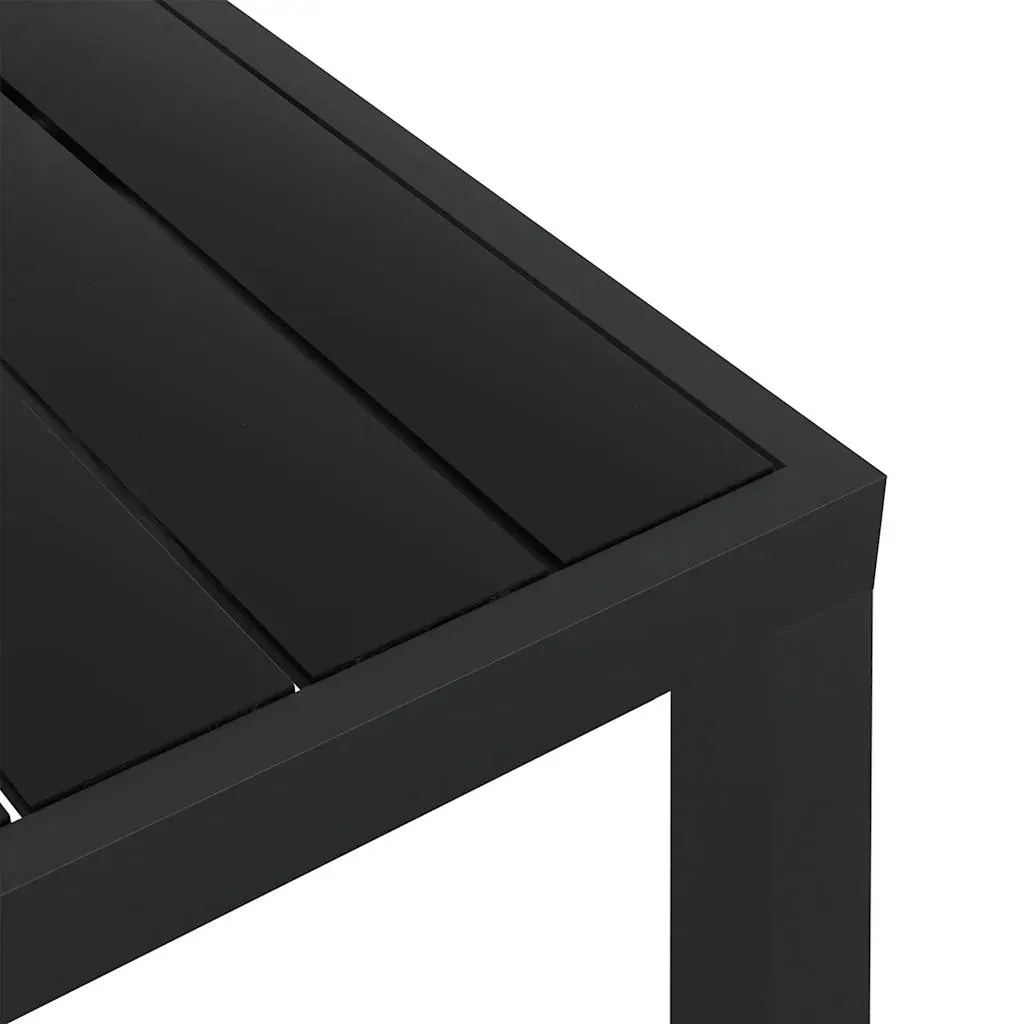 Garden Table Black Aluminium and WPC Price