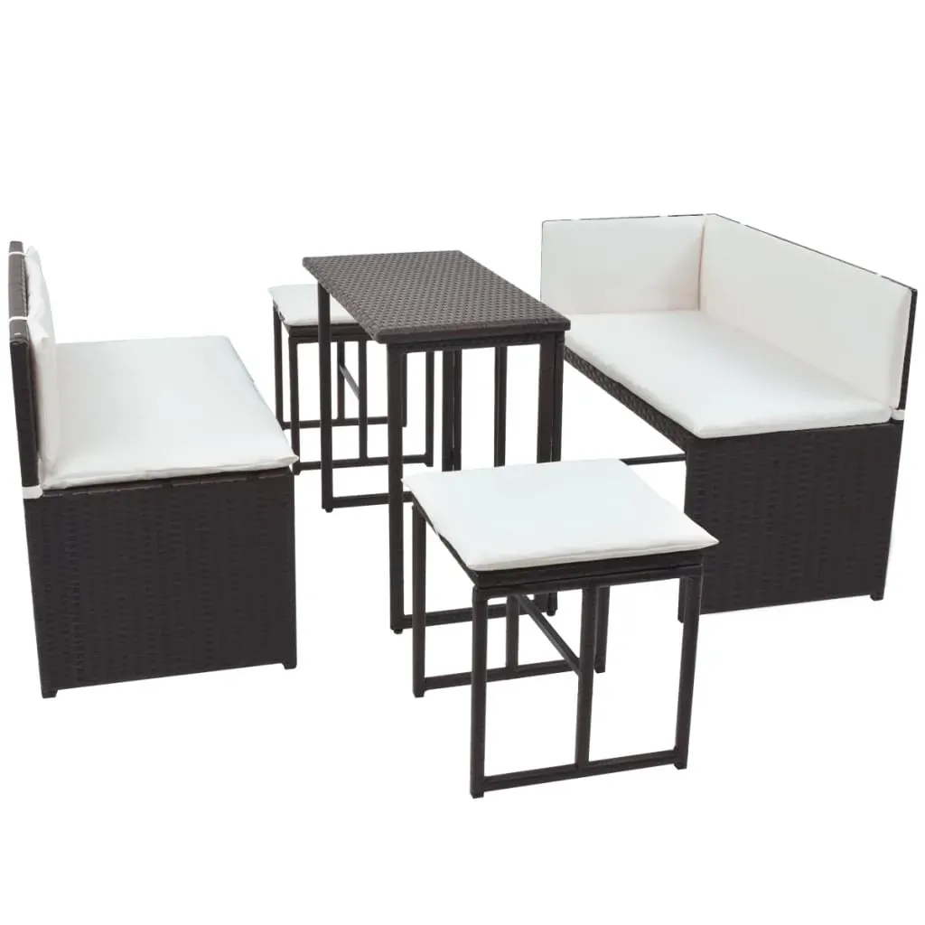 5 Piece Outdoor Dining Set Steel Poly Rattan Price