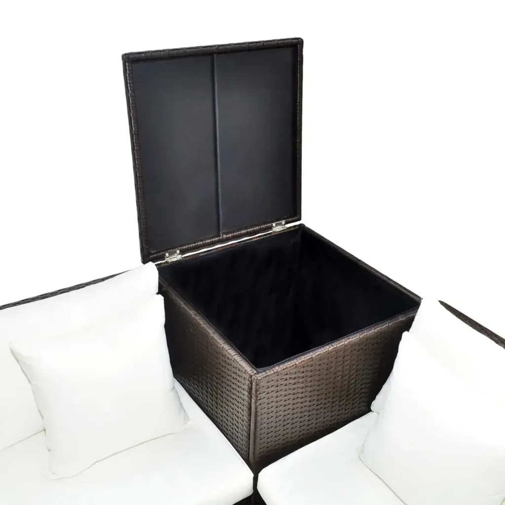 4 Piece Garden Lounge Set with Cushions Poly Rattan Price