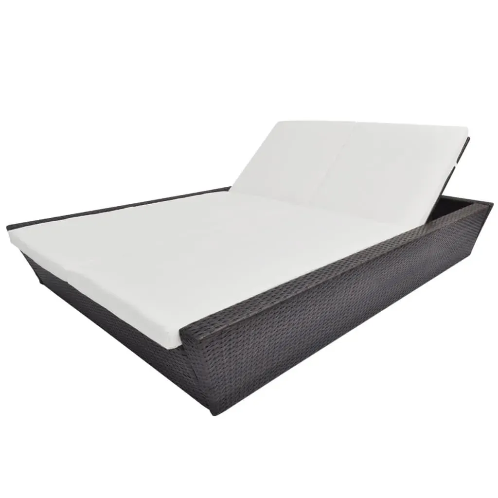 Outdoor Lounge Bed with Cushion Poly Rattan Price