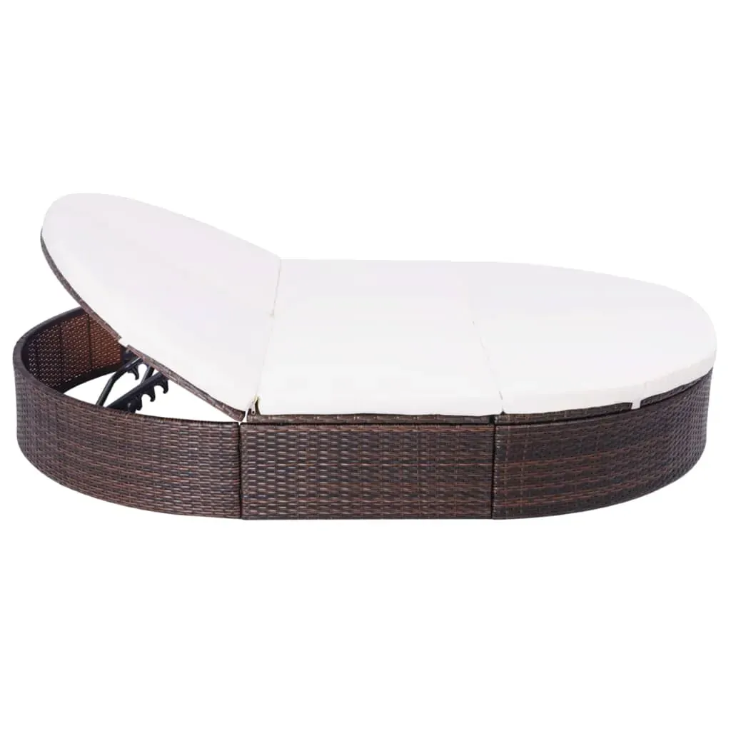 Outdoor Lounge Bed with Cushion Poly Rattan Price