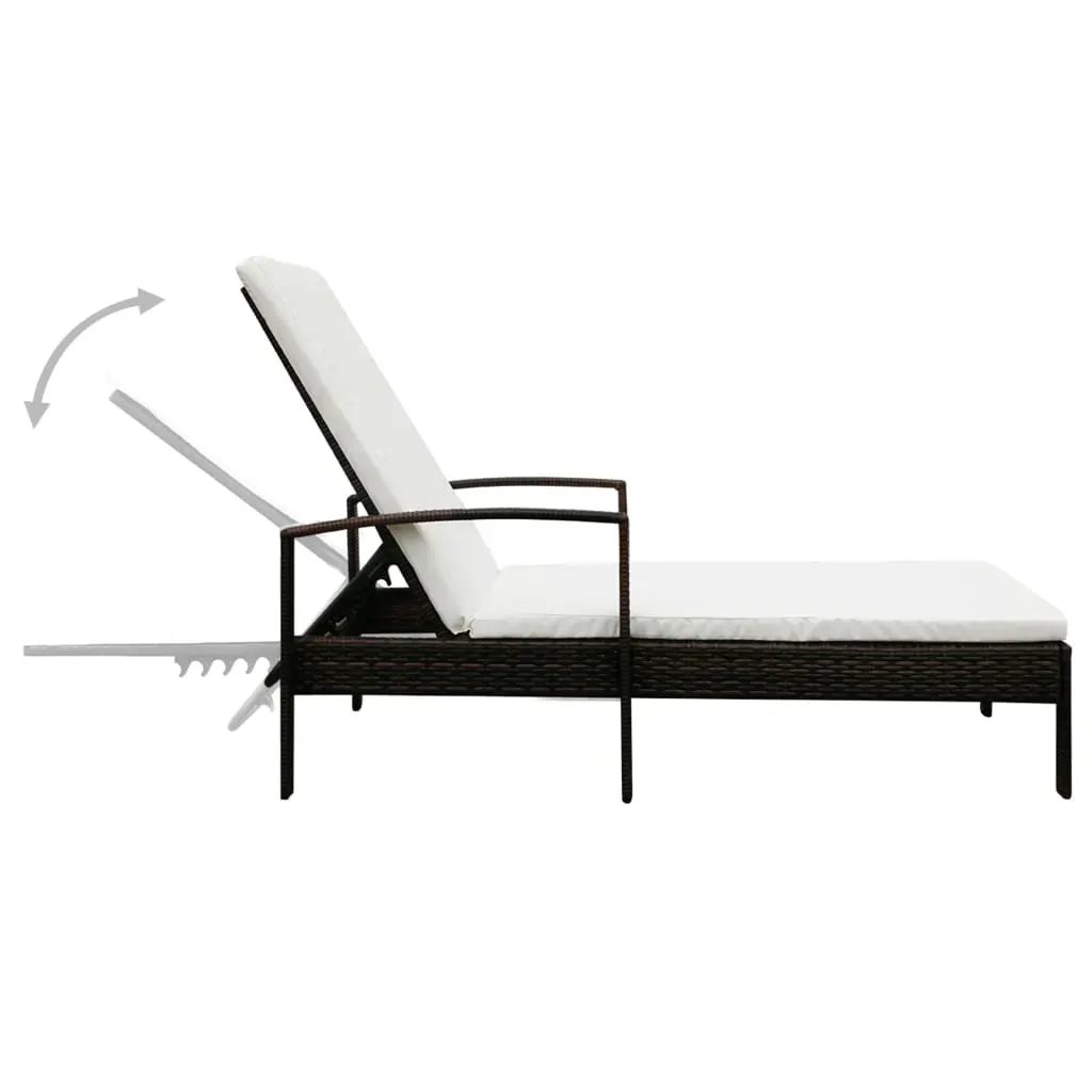 Sun Lounger with Cushion Poly Rattan Price
