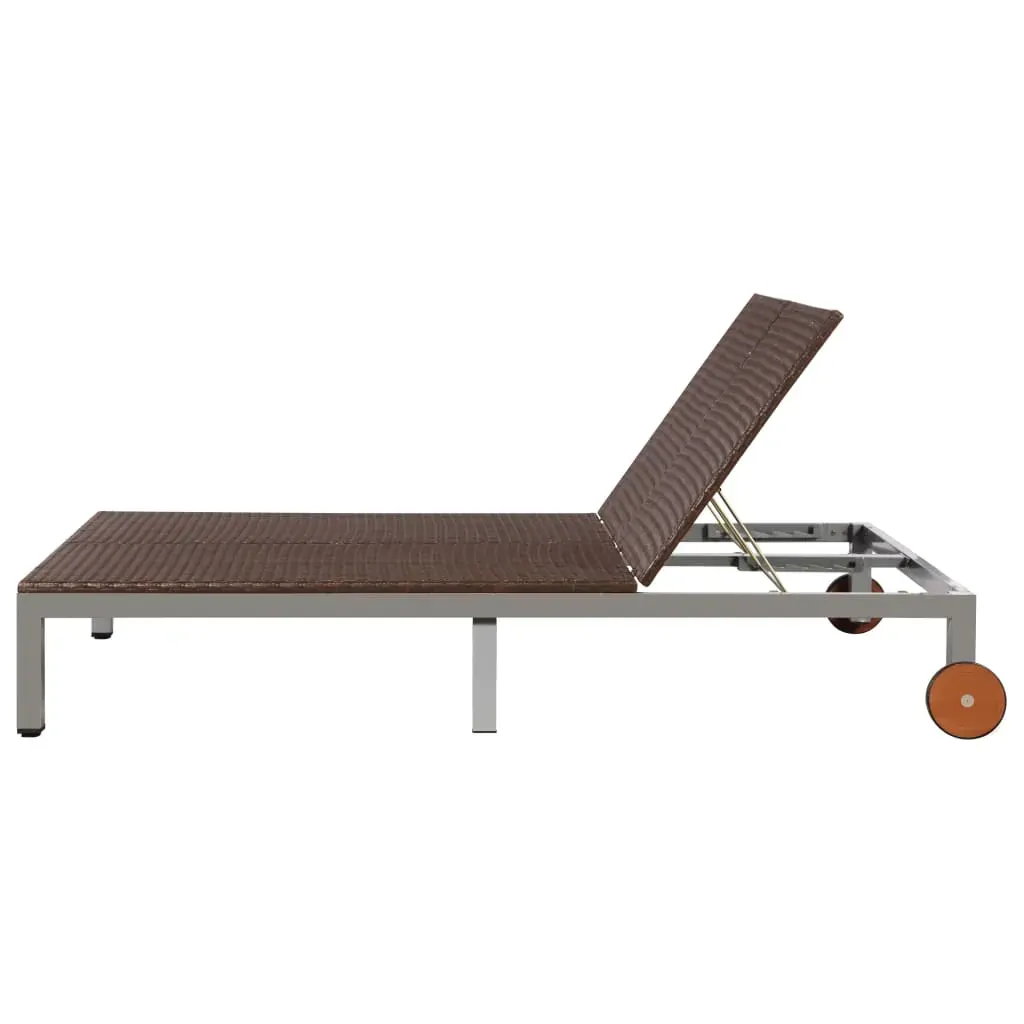 Double Sun Lounger with Wheels Poly Rattan Price