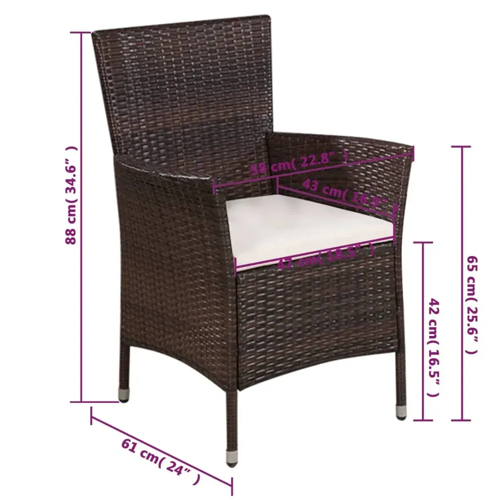 Outdoor Chair and Stool with Cushions Poly Rattan Price