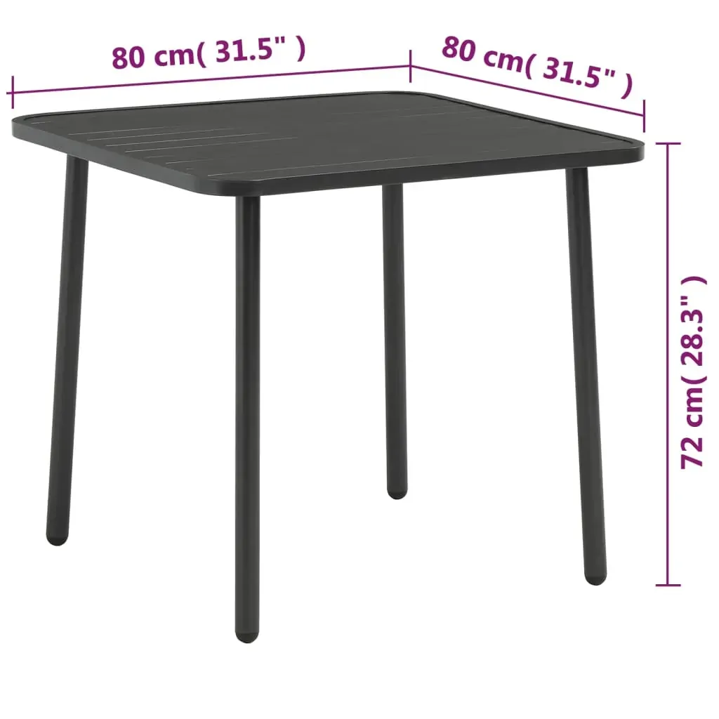Garden Table Dark Grey Steel Price