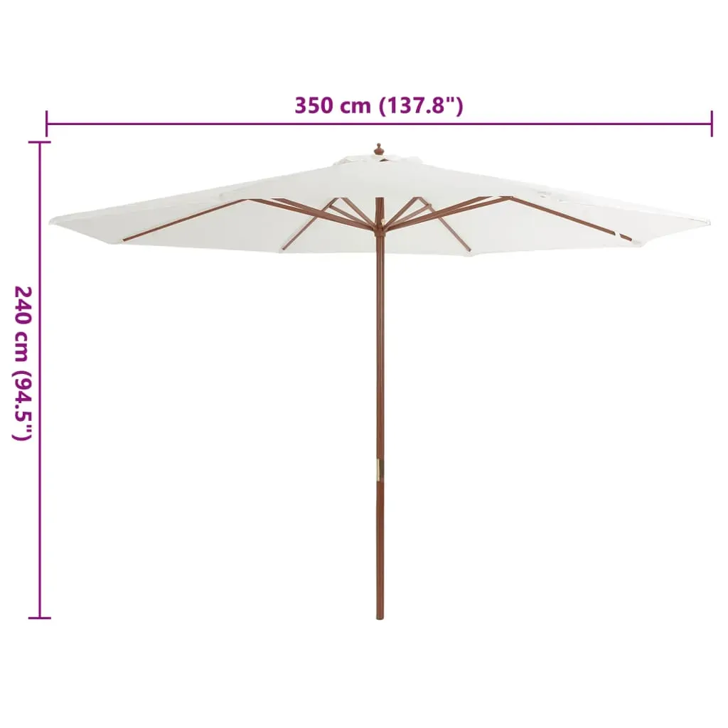 Outdoor Parasol with Wooden Pole 350 cm Price